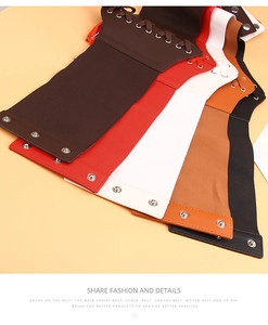 Lace-up elastic wide belts in brown red white camel and black for vintage corset styling