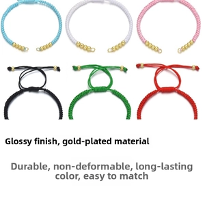 Detailed view of handmade woven bracelets with adjustable cords in six vibrant colors