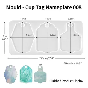 Moule en silicone pour étiquettes de gobelet 40oz avec dimensions et exemples finis