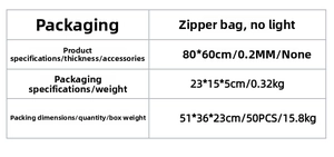 Detailed size and weight specifications table for the inflatable Christmas ball ornament