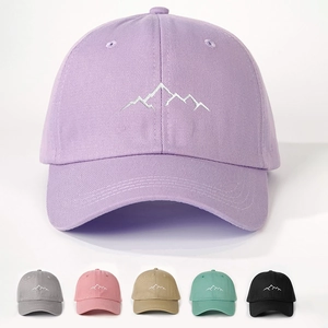 Mountain Embroidery Baseball Cap Polyester Breathable Adjustable Sun Protection Outdoor Sports Casual Hat For Men Women