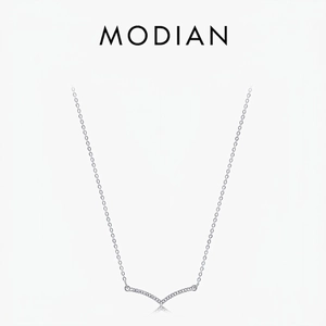 925 Sterling Silver V Shaped Pendant Necklace For Women Minimalist Geometric Zirconia Inlaid Cross Chain Necklace Jewelry