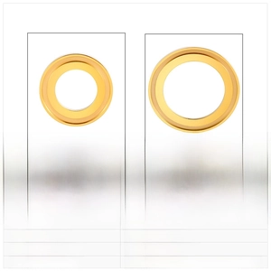 Detailed size chart for stainless steel geometric gold and silver circular pendants
