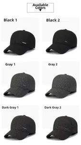 Men's winter wool baseball cap color options in black, grey, and dark grey tones