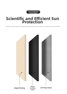 Detailed layered view of 210T fabric with thickened black vinyl coating for UV protection