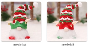 Detailed comparison of two lighted Christmas gnomes in model A and model B festive designs