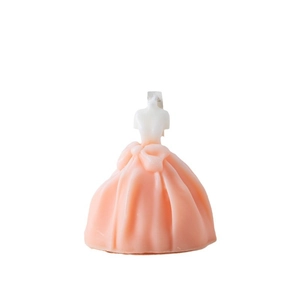 Creative wedding dress scented candle in pink and white for home decor and gifts