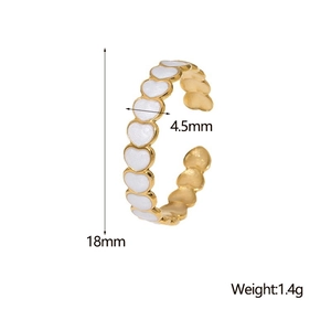 Detailed dimensions of the heart ring with 18mm diameter and 4.5mm width specification