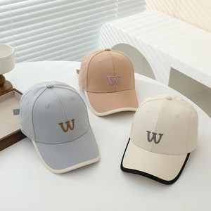 Kids Baseball Cap Cotton Blend Letter W Embroidery Breathable Outdoor Sun Protection Adjustable Fashion Hat Boys Girls