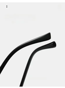 Close-up of curved black mirror legs on aviator sunglasses for comfortable wear