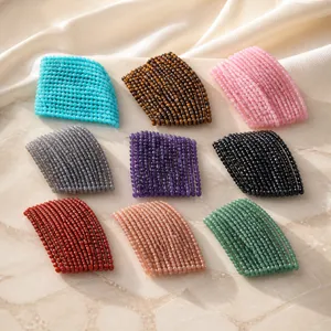 Macro view of 3mm faceted natural stone beads in assorted colors for DIY jewelry making