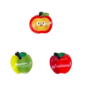 Cute apple-shaped hair claws in red and green colors with a glossy finish for women