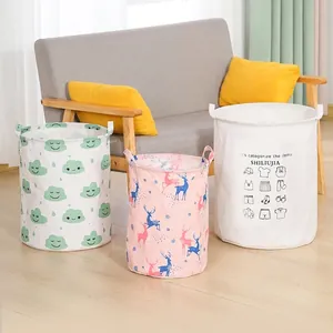 Three-piece waterproof folding laundry basket set in 30L, 45L, and 65L sizes with handles