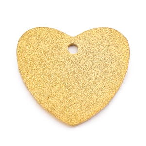 Golden frosted heart charm with glitter finish for personalized jewelry making