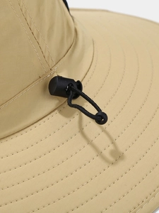 Quick-dry nylon sun hat for hiking and fishing with adjustable toggle and elastic drawstring