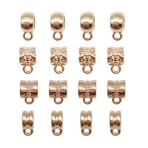 Set of 16 gold KC alloy bail beads and connectors for children DIY bracelet making
