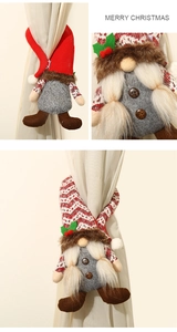 Christmas gnome curtain tiebacks with long beard and red pointed hats for holiday decor