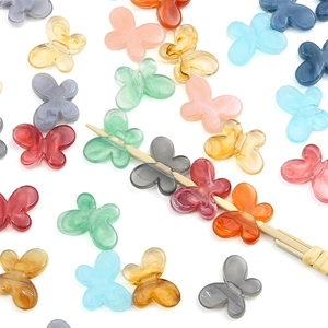 Butterfly Beads Acrylic Translucent Gradient Loose Spacers For DIY Jewelry Making Phone Chains Handcrafted Crafting Accessories