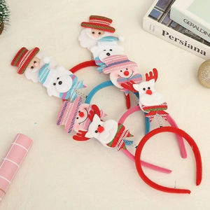 Christmas headband set featuring Santa, reindeer, and snowman icons for festive party decor