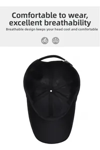 Detail of breathable mesh lining and adjustable strap on a men's baseball cap