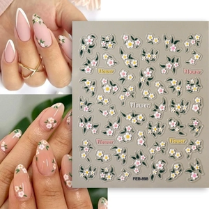 5D Geprägte Blumen Nagelaufkleber Wasserdicht Selbstklebend Floral Nail Art Aufkleber Für DIY Maniküre Dekoration Damen Beauty Accessoires