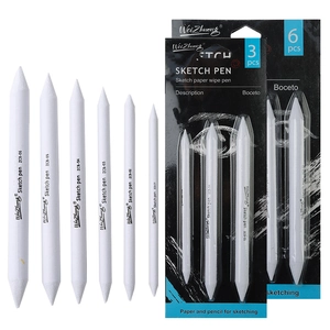 Professional white sketch blending stumps in multiple sizes with carded packaging set