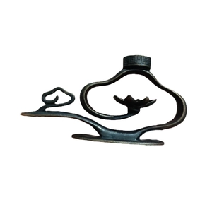 Vertical copper incense holder with auspicious cloud design for home tea ceremony decor