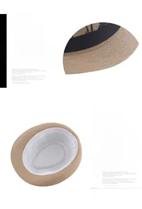 Close-up of woven paper straw texture and black ribbon detail on men's fedora hat