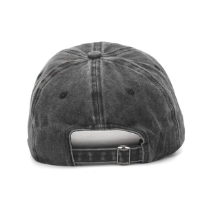 Berretto da baseball grigio scuro lavato con fibbia in metallo regolabile e ricamo moda