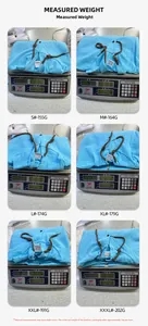 Detailed chart showing net weight in grams for linen hooded shirt from sizes S to 3XL