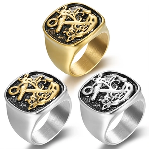 Retro Anchor Signet Ring Stainless Steel Vintage Nautical Relief Engraved Punk Jewelry For Men Women