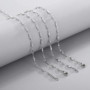 Collier Chaîne À Billes Simple Acier Inoxydable Minimaliste Maille Fine Bijoux Clavicule Femmes