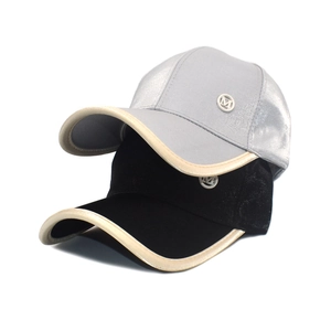 Satin Baseball Cap With Metal M Logo Adjustable Sunshade Breathable Casual Fashion Sun Hat For Men Women