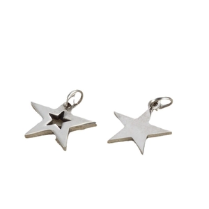 Polished stainless steel star pendants with cutout and solid designs for DIY jewelry