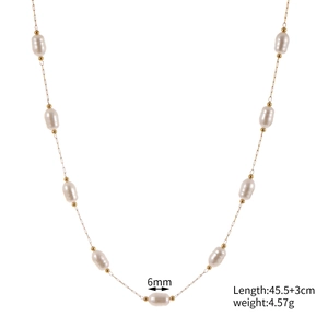 Detailed specs of the baroque pearl necklace with 45.5cm length and 6mm pearl size