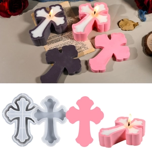 Silikonform Kreuz Für DIY Kerzenherstellung Gips Harz Aufbewahrungsbox Halloween Gothic Dekorativ Vintage Schichtdesign