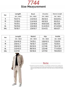 Tableau des tailles détaillé pour costume homme avec mesures en cm et pouces précis