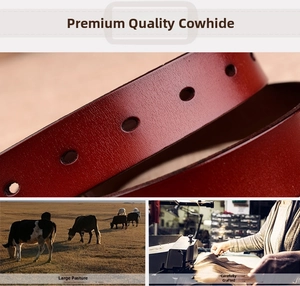Detail of premium dark reddish-brown cowhide leather belt showing texture and craftsmanship