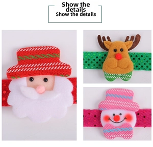 Detailed macro view of festive Christmas slap bracelets with sequin straps