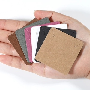 Handheld jewelry display cards in multiple colors for earrings and necklaces