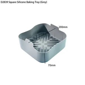Detalle del molde cuadrado de silicona gris mostrando dimensiones de 200 mm ancho y 70 mm