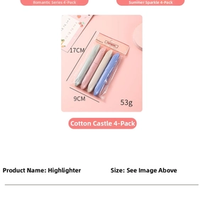 Detail of 4-pack Morandi highlighters in a minimalist pastel stationery lifestyle setting
