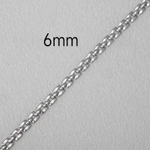 6mm silver stainless steel DIY craft chain for necklaces and bracelets making