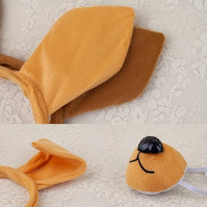 Halloween kangaroo plush headband set with ears and nose for party costume performances