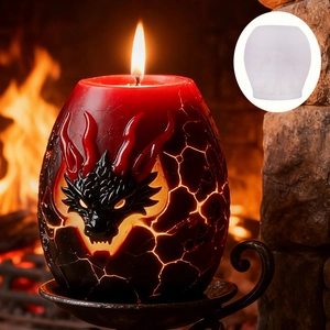 Siliconen mal drakenei voor DIY kaarsen met gedetailleerd draakreliëf en lava-effect