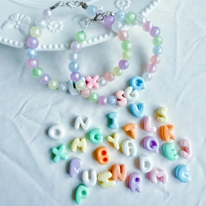 Mini colorful A-Z resin alphabet letter beads for DIY jewelry and beaded phone chains