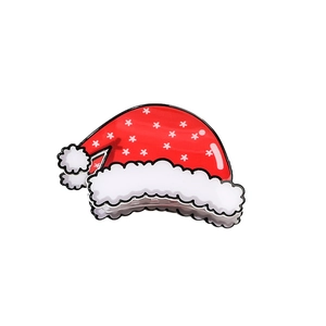 Christmas Santa Claus hat hair claw clip with star patterns for festive hair styling