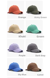 Grid view showing 8 colors of minimalist soft top cotton baseball caps for outdoors