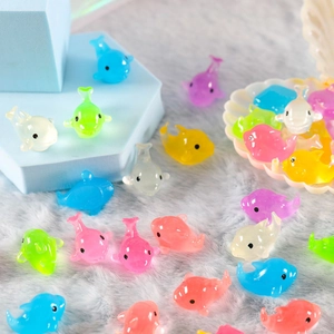Luminous Dolphin Ornaments Resin Glow In The Dark Ocean Animal Figurines Micro Landscape Desktop Decoration Accessories