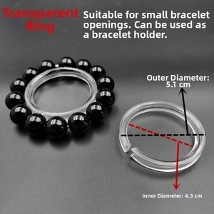 Acrylic bracelet stand showing 5.1cm outer and 4.3cm inner diameter for jewelry display